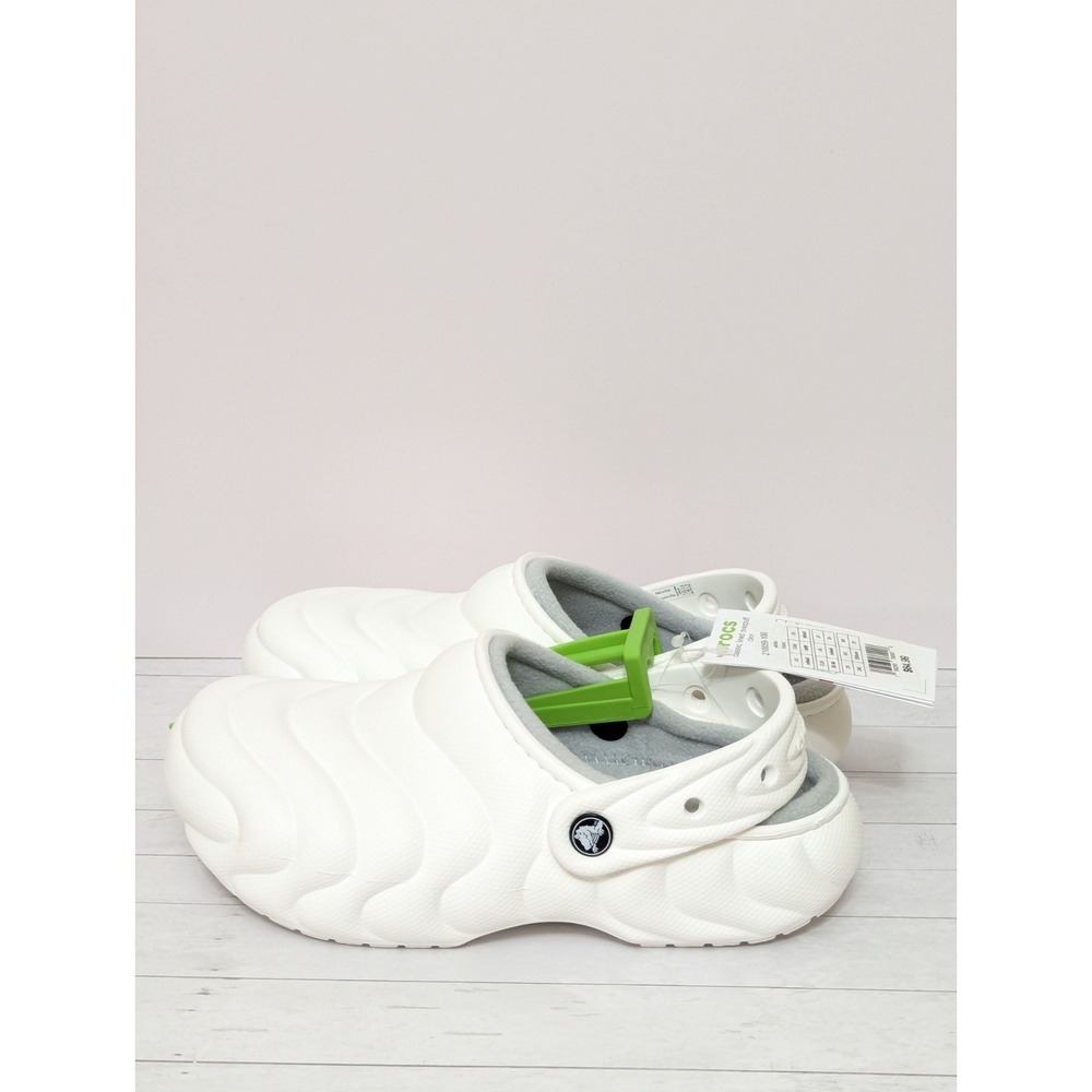 Adult Crocs Classic Lined Overpuff Clog Size W-8 M-6 WHITE Warm Slip On Slippers - Picture 11 of 12